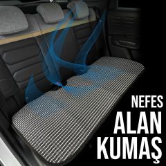 Skoda Favorit Uyumlu Koltuk Kılıfı Minder Çizgili Füme Beyaz 2+1 Ön Arka Set