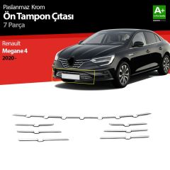 Renault Megane Uyumlu 4 Krom Ön Tampon Çıtası 7 Parça. 2020 Üzeri