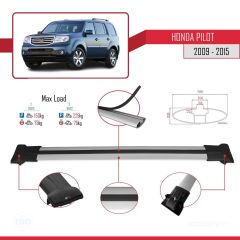 Honda Pilot 2009-2015 Arası ile uyumlu FLY Model Ara Atkı Tavan Barı GRİ