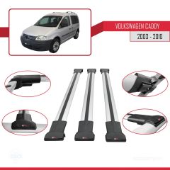 Volkswagen Caddy 2003-2010 Arası ile uyumlu FLY Model Ara Atkı Tavan Barı GRİ 3 ADET BAR