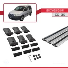 Volkswagen Caddy 2003-2010 Arası ile uyumlu FLY Model Ara Atkı Tavan Barı GRİ 3 ADET BAR