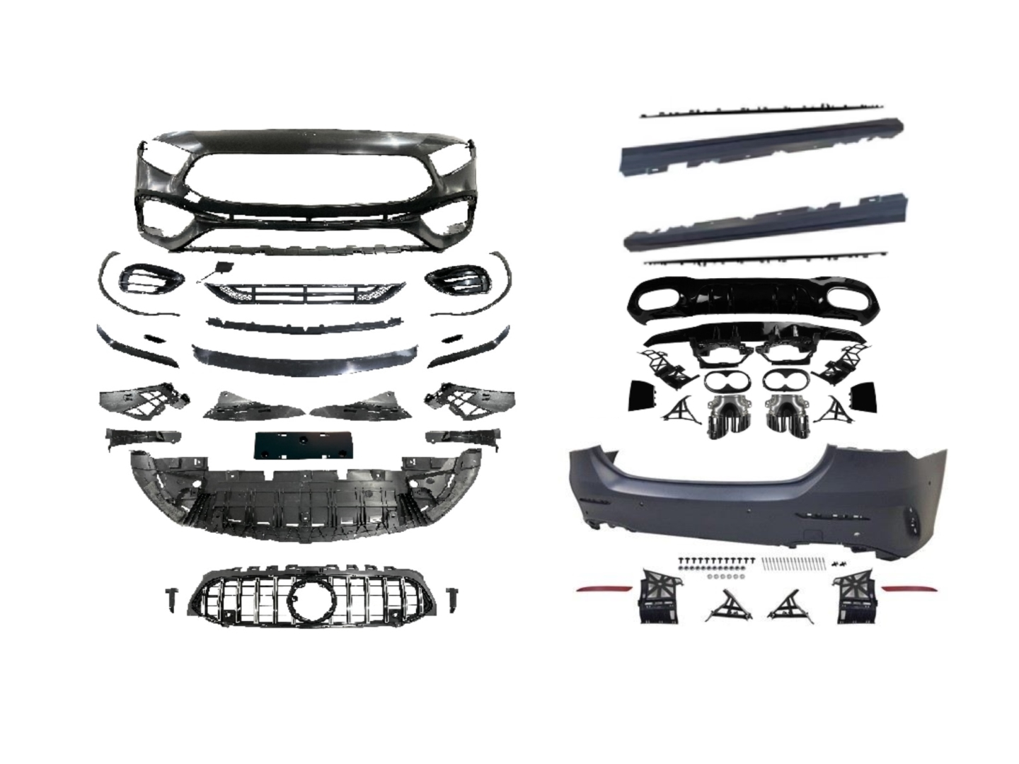 Mercedes W177 Uyumlu 2018 Sonrası A Serisi Sedan İçin A45 Body Kit (Arka Tamponlu Set)