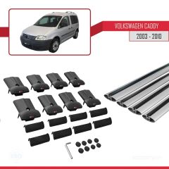 Volkswagen Caddy 2003-2010 Arası ile uyumlu FLY Model Ara Atkı Tavan Barı GRİ 4 ADET BAR