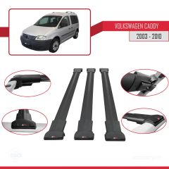 Volkswagen Caddy 2003-2010 Arası ile uyumlu FLY Model Ara Atkı Tavan Barı SİYAH 3 ADET BAR