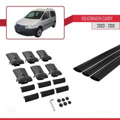 Volkswagen Caddy 2003-2010 Arası ile uyumlu FLY Model Ara Atkı Tavan Barı SİYAH 3 ADET BAR