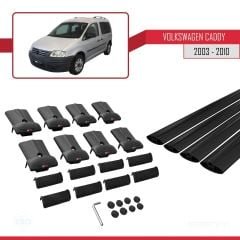 Volkswagen Caddy 2003-2010 Arası ile uyumlu FLY Model Ara Atkı Tavan Barı SİYAH 4 ADET BAR