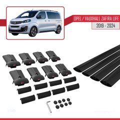 Opel / Vauxhall Zafira Life 2019 ve Sonrası ile uyumlu FLY Model Ara Atkı Tavan Barı SİYAH 4 ADET