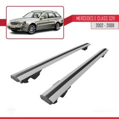 Mercedes E Class (W211) SW 2002-2009 Arası ile uyumlu HOOK Model Anahtar Kilitli Ara Atkı Tavan Barı GRİ