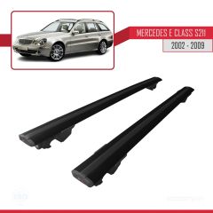 Mercedes E Class (W211) SW 2002-2009 Arası ile uyumlu HOOK Model Anahtar Kilitli Ara Atkı Tavan Barı SİYAH