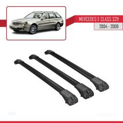 Mercedes E Class S211 2004-2009 Arası ile uyumlu ACE-1 Ara Atkı Tavan Barı SİYAH 3 ADET BAR