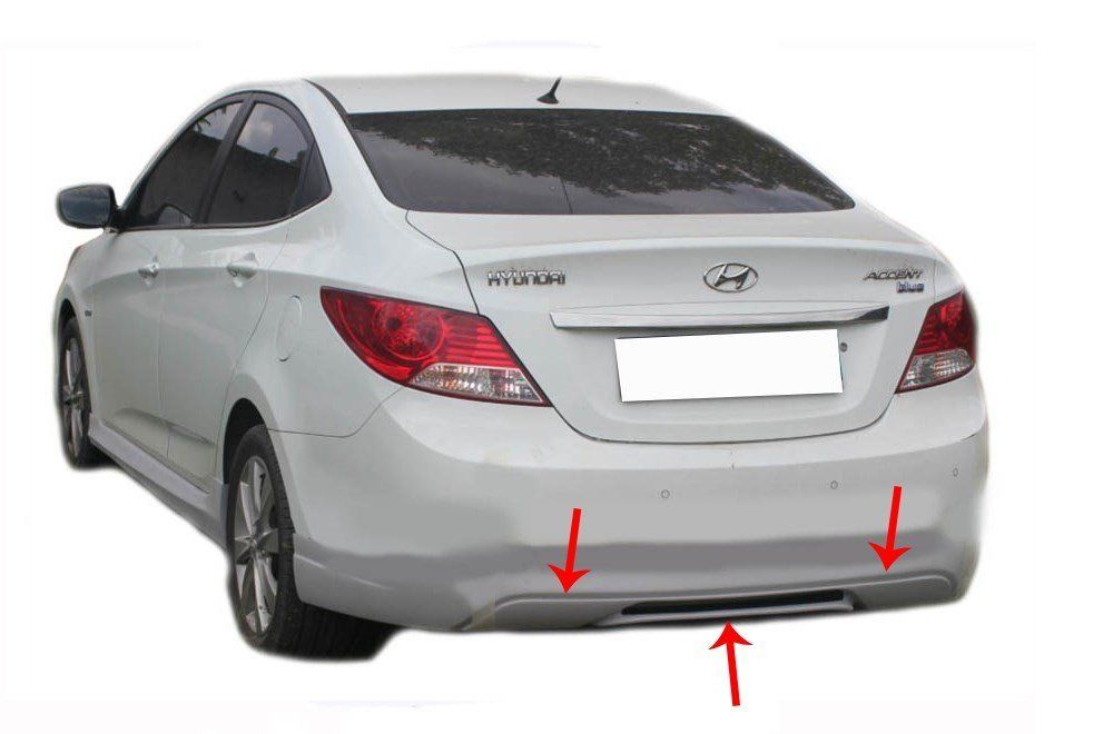 Hyundai Accent Uyumlu Blue Rb Arka Tampon Altı Fiber 2011 Ve Sonrası