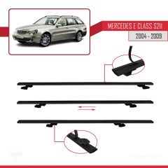 Mercedes E Class S211 2004-2009 Arası ile uyumlu Basic Model Ara Atkı Tavan Barı SİYAH 3 ADET