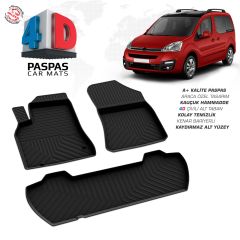 Citroen Berlingo 4D Araca Özel Havuzlu Kauçuk Paspas 2008-2018 110 HP