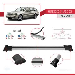 Mercedes E Class S211 2004-2009 Arası ile uyumlu FLY Model Ara Atkı Tavan Barı GRİ 3 ADET BAR