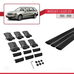 Mercedes E Class S211 2004-2009 Arası ile uyumlu FLY Model Ara Atkı Tavan Barı SİYAH 3 ADET BAR