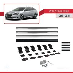 Skoda SuperB COMBI 2015-2020 Arası ile uyumlu Basic Model Ara Atkı Tavan Barı GRİ 3 ADET