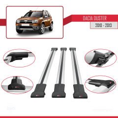 Dacia Duster 2010-2013 Arası ile Uyumlu FLY Model Ara Atkı Tavan Barı GRİ 3 ADET BAR