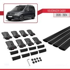 Volkswagen Caddy 2020 ve Sonrası ile uyumlu FLY Model Ara Atkı Tavan Barı SİYAH 4 ADET BAR