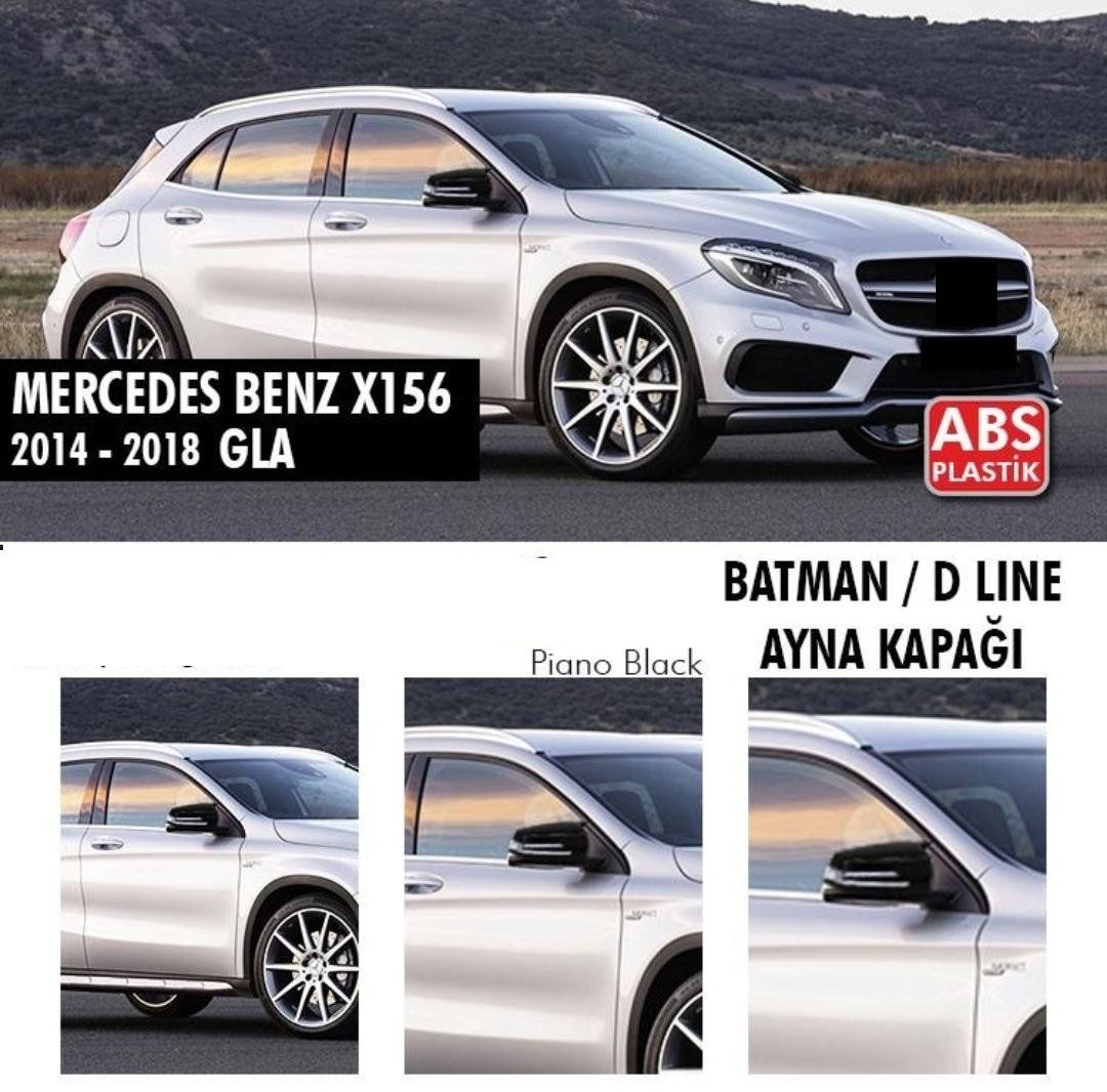 Mercedes Gla Uyumlu Serisi X156 (2014-2018) Batman Yarasa Ayna Kapağı (Parlak Siyah)