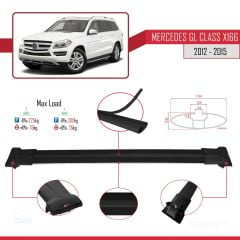 Mercedes GL Class (X166) 2012-2015 Arası ile Uyumlu FLY Model Ara Atkı Tavan Barı SİYAH 3 ADET BAR