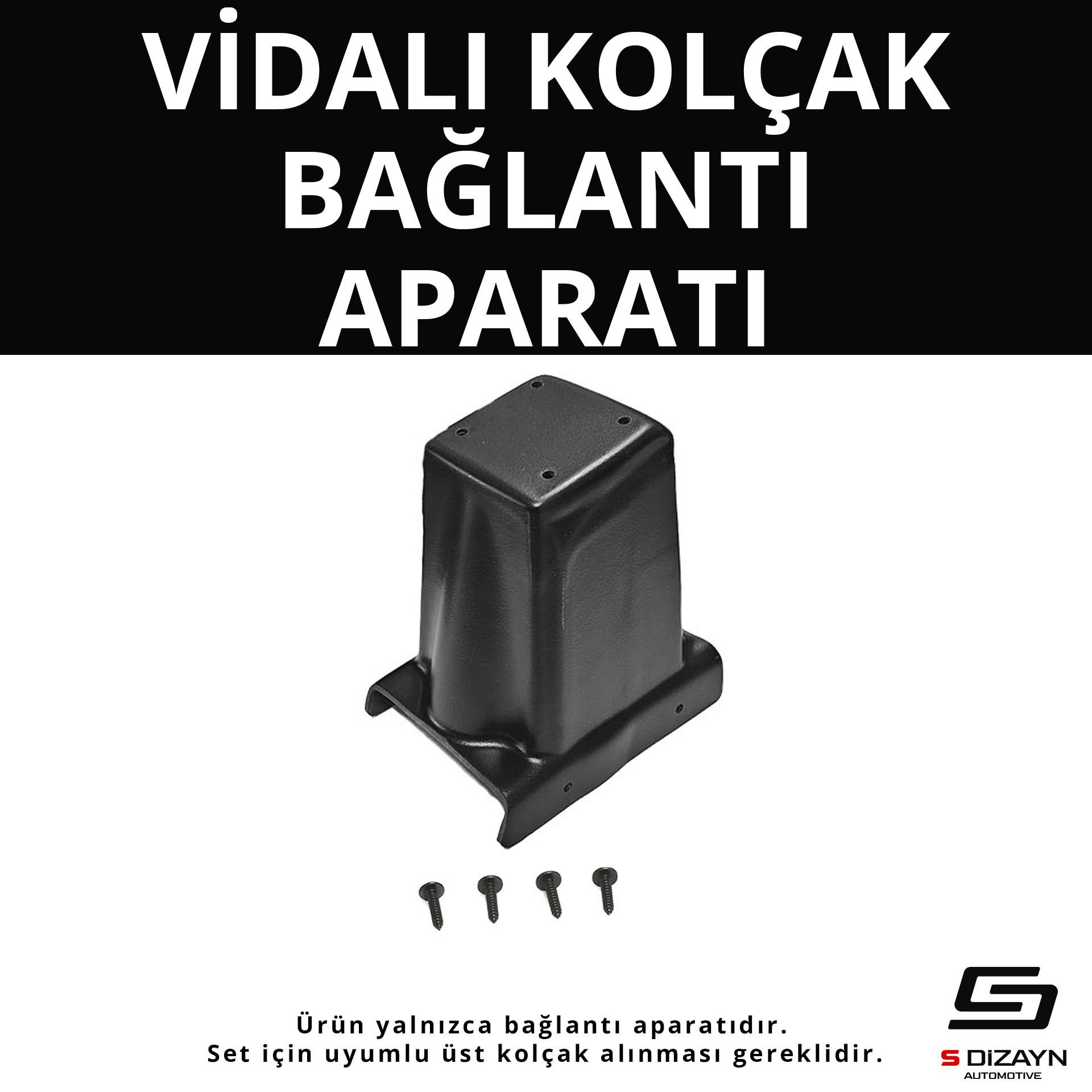 S-Dizayn Fiat Doblo ABS Vidalı Kol Dayama Kolçak Alt Adaptör 2010-2015 A+Kalite