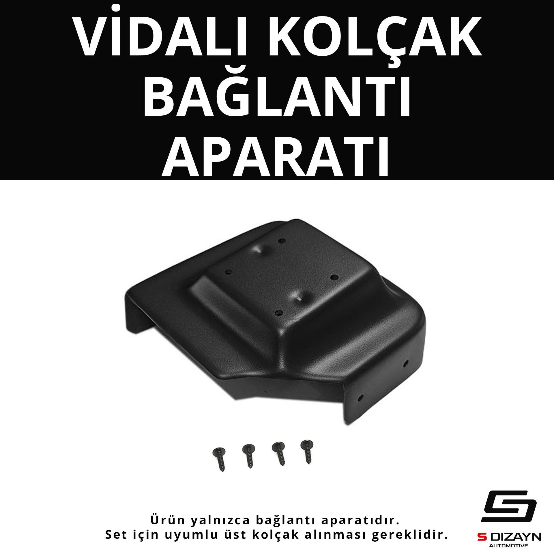 S-Dizayn Hyundai i20 ABS Vidalı Kol Dayama Kolçak Alt Adaptör 2014-2020 A+Kalite