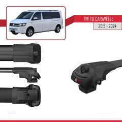 Volkswagen Caravelle (T6) 2015 ve Sonrası ile uyumlu ACE-1 Ara Atkı Tavan Barı SİYAH 4 ADET BAR