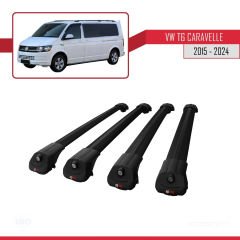 Volkswagen Caravelle (T6) 2015 ve Sonrası ile uyumlu ACE-1 Ara Atkı Tavan Barı SİYAH 4 ADET BAR