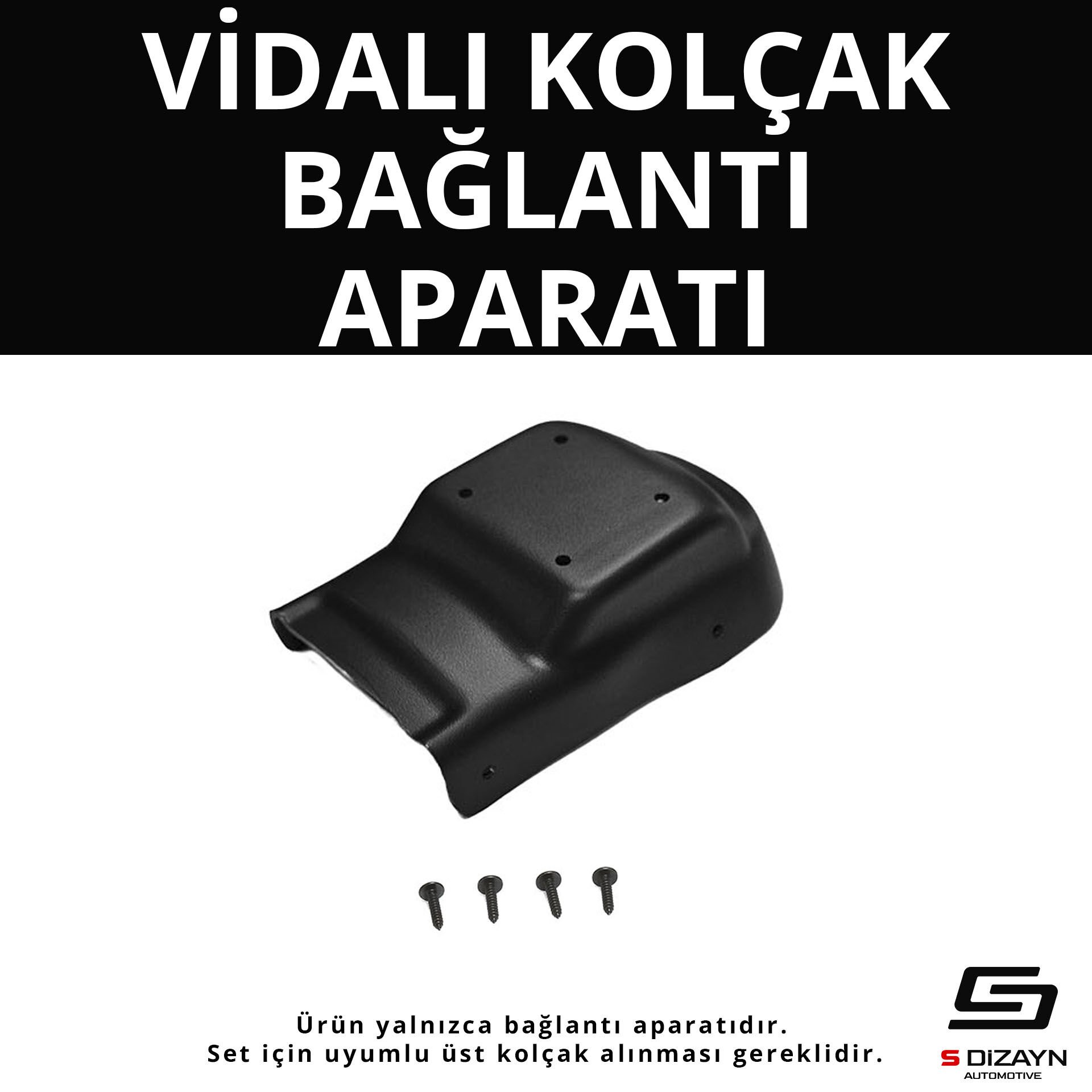 S-Dizayn Opel Corsa D ABS Vidalı Kol Dayama Kolçak Alt Adaptör 2006-2013 A+Kalite