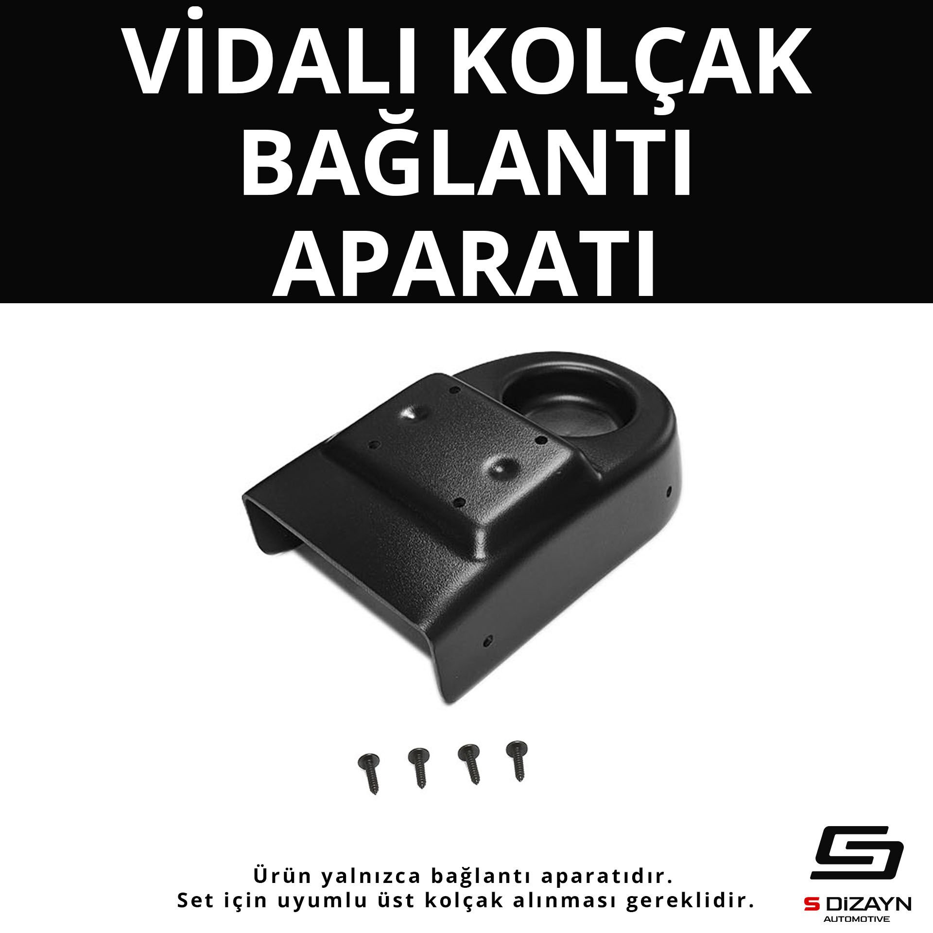 S-Dizayn Peugeot 207 ABS Vidalı Kol Dayama Kolçak Alt Adaptör 2006-2014 A+Kalite