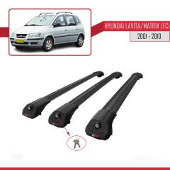 Hyundai Lavita / Matrix (FC) 2001-2010 Arası ile uyumlu ACE-1 Ara Atkı Tavan Barı SİYAH 3 ADET BAR