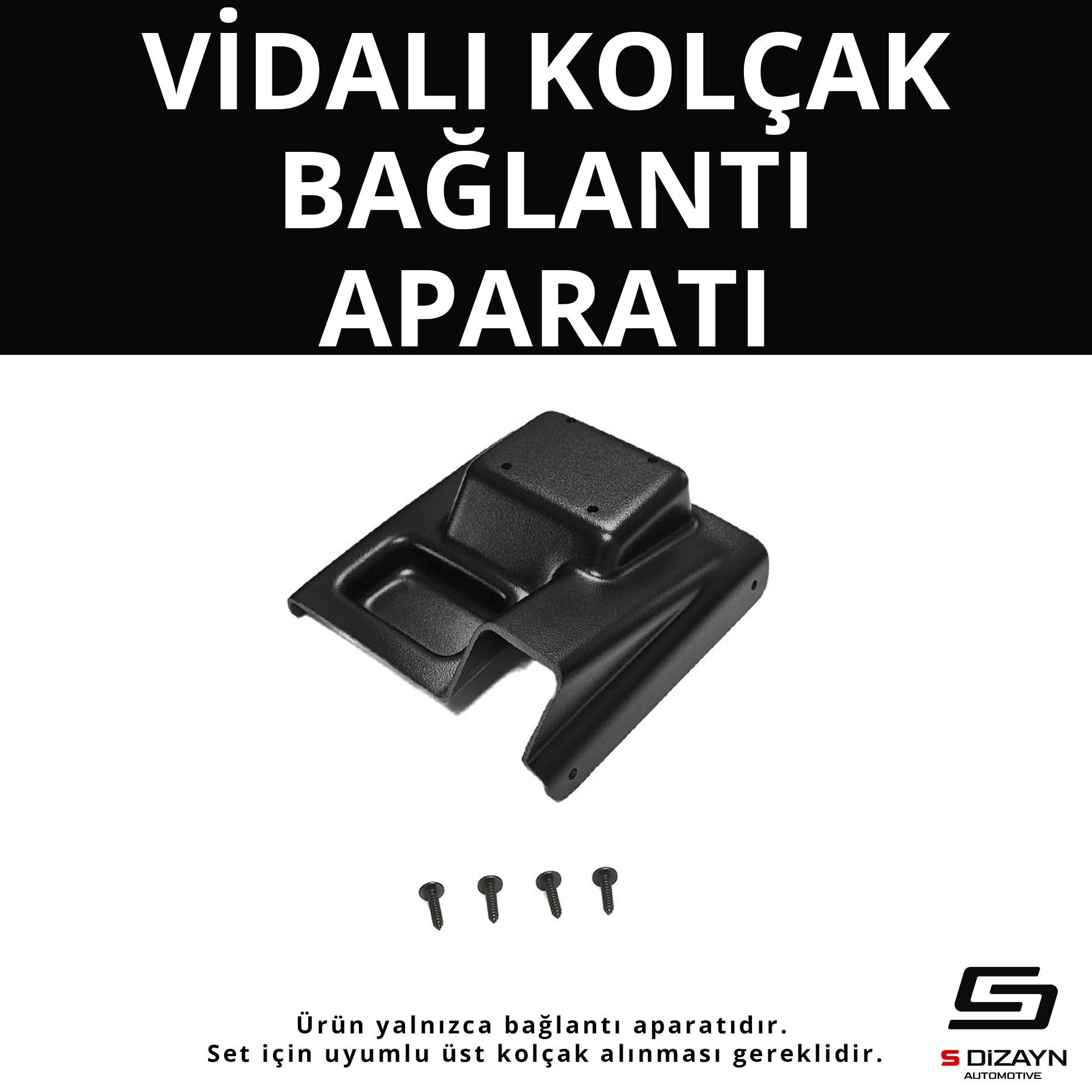 S-Dizayn VW Golf 5 ABS Vidalı Kol Dayama Kolçak Alt Adaptör 2004-2008 A+Kalite