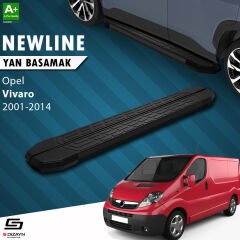 S-Dizayn Opel Vivaro A Uzun Şase NewLine Siyah Yan Basamak 263 Cm 2001-2014 A+ Kalite