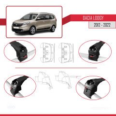 Dacia Lodgy 2012-2022 Arası ile uyumlu ACE-2 Ara Atkı Tavan Barı SİYAH