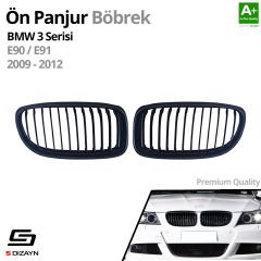 S-Dizayn Bmw 3 Serisi E90/E91 Ön Panjur Böbrek Parlak Siyah Piano Black Düz Model 2009-2012