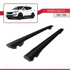 Hyundai Santa Fe (DM) 2013-2018 Arası ile uyumlu HOOK Model Anahtar Kilitli Ara Atkı Tavan Barı SİYAH