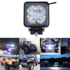 Su Geçirmez Uyumlu 9 LED Kare 27W Off Road Sis, Gündüz Farı Lambası (adet)