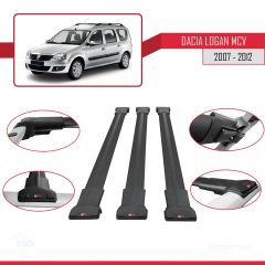 Dacia Logan MCV 2007-2012 Arası ile uyumlu FLY Model Ara Atkı Tavan Barı SİYAH 3 ADET BAR