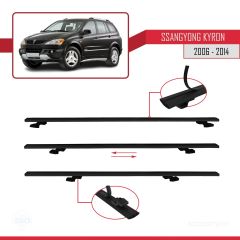 Ssangyong Kyron 2006-2014 Arası ile uyumlu Basic Model Ara Atkı Tavan Barı SİYAH 3 ADET