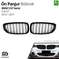 S-Dizayn Bmw 3 Serisi GT F34 GT Ön Panjur Böbrek Parlak Siyah Piano Black M3 Model 2012-2017