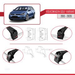 Volkswagen Golf VARIANT (MK7-5G) 2013-2020 Arası ile uyumlu ACE-2 Ara Atkı Tavan Barı SİYAH