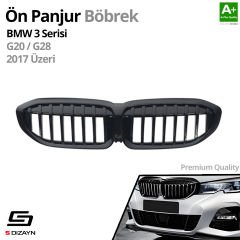 S-Dizayn Bmw 3 Serisi G20/G28 Ön Panjur Böbrek Parlak Siyah Piano Black Düz Model 2017 Üzeri