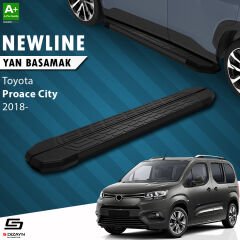 S-Dizayn Toyota Proace City Uzun Şase NewLine Siyah Yan Basamak 213 Cm 2018 Üzeri A+ Kalite