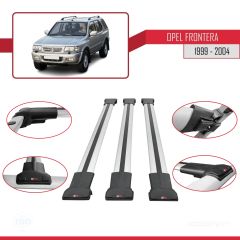 Opel Frontera 1999-2004 Arası ile Uyumlu FLY Model Ara Atkı Tavan Barı GRİ 3 ADET BAR