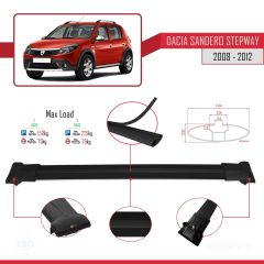 Dacia Sandero STEPWAY 2008-2012 Arası ile uyumlu FLY Model Ara Atkı Tavan Barı SİYAH