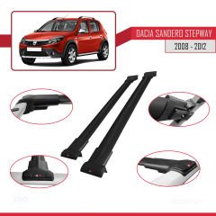 Dacia Sandero STEPWAY 2008-2012 Arası ile uyumlu FLY Model Ara Atkı Tavan Barı SİYAH