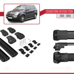 Ssangyong Rexton Y200 2001-2005 Arası ile uyumlu ACE-1 Ara Atkı Tavan Barı SİYAH