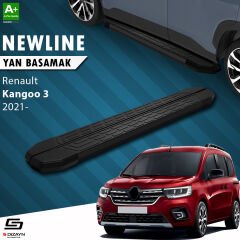 S-Dizayn Renault Kangoo 3 Uzun Şase NewLine Siyah Yan Basamak 223 Cm 2021 Üzeri A+ Kalite