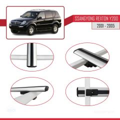 Ssangyong Rexton Y200 2001-2005 Arası ile uyumlu Basic Model Ara Atkı Tavan Barı GRİ 3 ADET