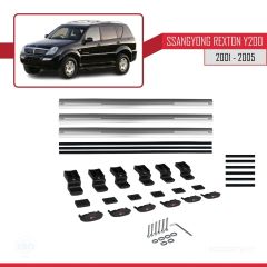 Ssangyong Rexton Y200 2001-2005 Arası ile uyumlu Basic Model Ara Atkı Tavan Barı GRİ 3 ADET